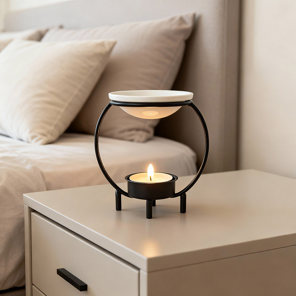Home Fragrance Oils For Oil Burners - Kreatywny żelazny świecznik zapachowy, minimalistyczny palnik