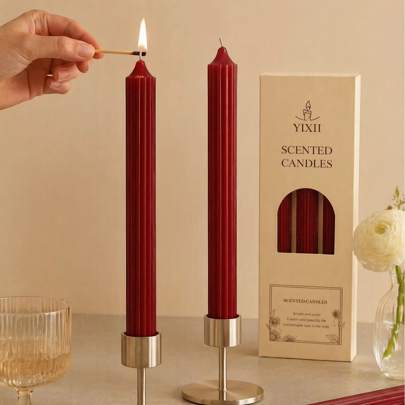 4 sztuki 25cm czerwono-bordowy – Home Fragrance Red Wine recenzja i cena